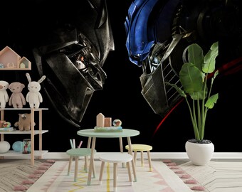 Transformers Optimus Prime vs Megatron Wallaper Peel and Stick - Nonwoven