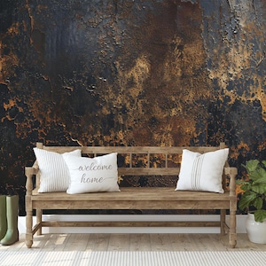 Black Copper Wallpaper Dark Rusty Mural Vintage Old Paper,Antique Wall Decor Peel and Stick Nonwoven