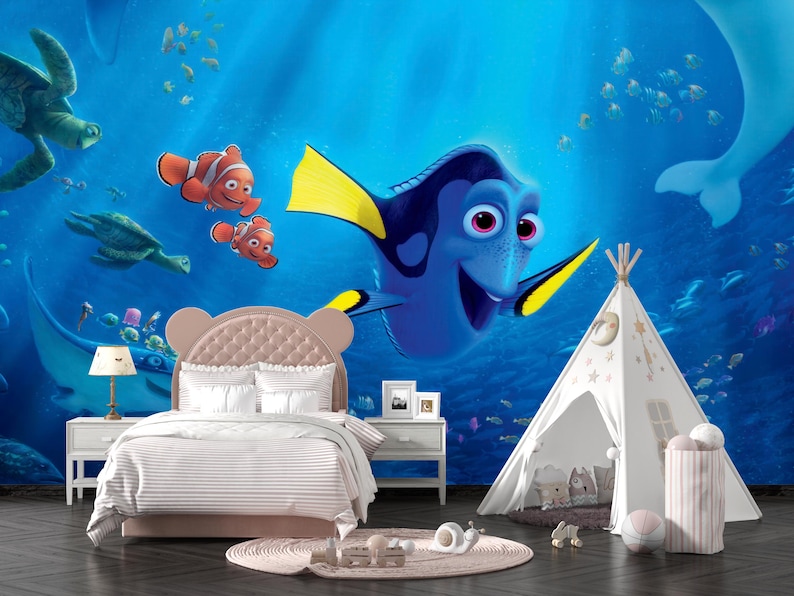 Dory and Nemo Wall Mural, Finding Nemo Peel Stick Wallpaper - Etsy