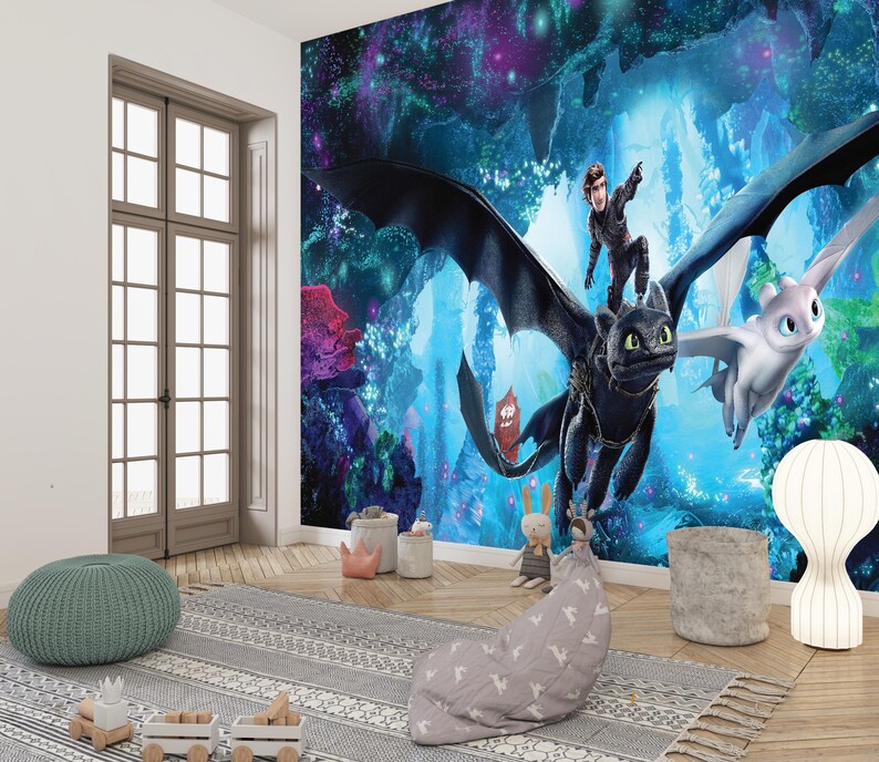 How to Train Your Dragon Wall Decor Peel and Stick Cartoon Kids Room ...