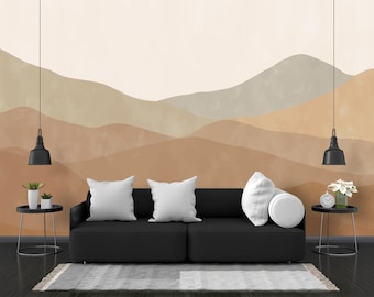 Tapet i ökenberg: Abstrakt boho-stil, självhäftande