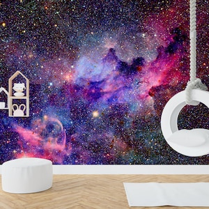 Rainbow Galaxy Wallpaper: Peel and Stick Space Mural