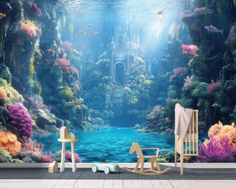 Underwater Kingdom Kith Colorful Coral Reefs Wallpaper Peel and Stick Kids Room Decor