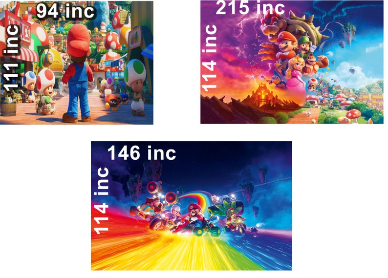 Super Mario Bros wallpaper Movie Toad, Peach, Kids Wallpaper / Peel And Stick / Nonwoven 94x111+215-146x114