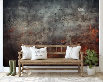 Grunge Rust Texture Wallpaper: Distressed Metal Peel and Stick Mural