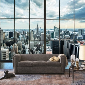 Manhattan New York City Landschaft Gebäude Himmelfahrt Fenster Ansicht Schälen und Aufkleben