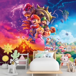 Super Mario Bros wallpaper Movie Toad, Peach, Kids Wallpaper / Peel And Stick / Nonwoven image 2