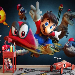 Super Mario Odyssey Wallpaper Mario Movie Wallpaper Schälen und aufkleben und Vlies Tapete
