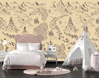 Lord of the Rings Map Wallpaper Lotr Map Decor Peel and Stick - Nonwoven