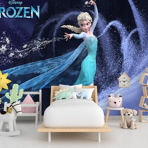 Carta da parati murale del film Frozen / Carta da parati Frozen / Decorazione murale Frozen / Decorazione per la cameretta dei bambini / Carta da parati per bambini