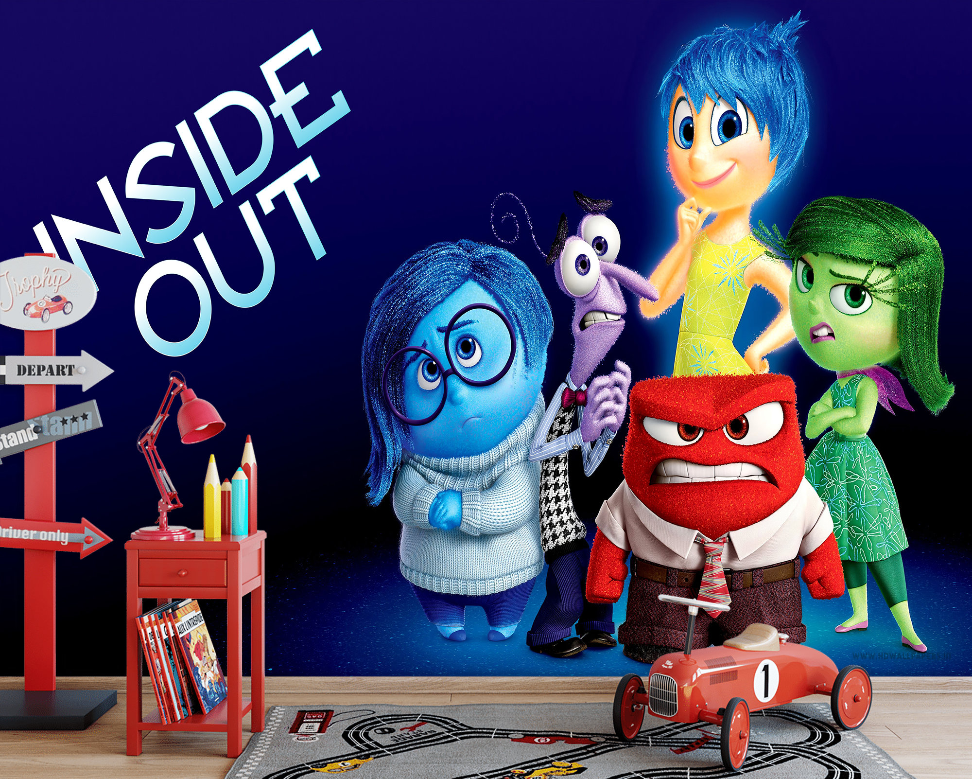 Inside Out Movie Wallpaper Kids Popular Characters Room Decorations Wallpaper Peel and Stick Nonwoven Etsy