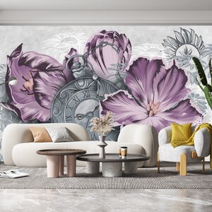 Tulpen macrobloemen behang Peel-and-Stick-behang