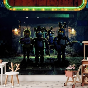Five Nights at Freddy's Wallpaper Movie Poster Wall Art Home Decor Peel and Stick Nonwoven Wallpaper
