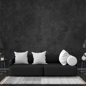 Schwarze Beton Tapete, Abnehmbare Tapete, Tapete schälen und aufkleben, Temporäre Tapete, Beton Textur, Wand Dekor, Tapete