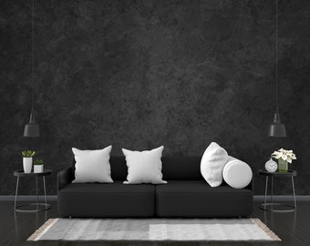 Black Concrete Texture Wallpaper: Peel and Stick, Removable Wall Decor