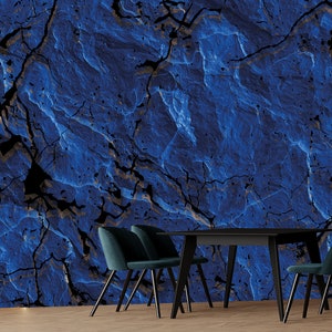 Blue Marble Texture Wallpaper: Peel and Stick Removable Wall Mural