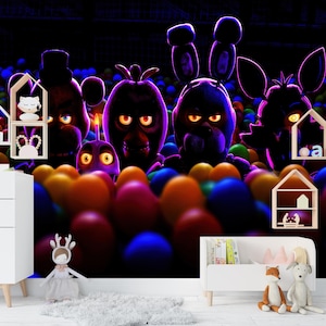 Five Nights at Freddy&#39;s Wallpaper 2023 Movie Poster Wall Art Home Decor Peel and Stick Nonwoven Wallpaper