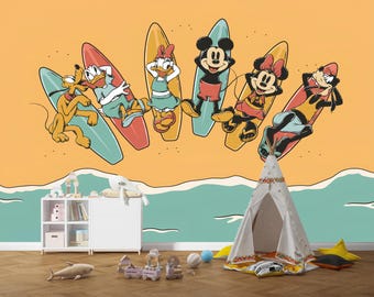 Disney Beach Mural Peel and Stick Kids Room Wallpaper Nonwoven