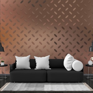 Papier peint vintage grunge élégant en cuivre vieilli, décoration murale industrielle moderne en fer rustique marron foncé et noir