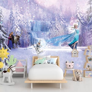 Carta da parati Frozen Castle, carta da parati per bambini staccabile e attaccabile, decalcomania da parete per cameretta dei bambini, carta da parati rimovibile per bambini, carta da parati per cameretta dei bambini, carta da parati adesiva