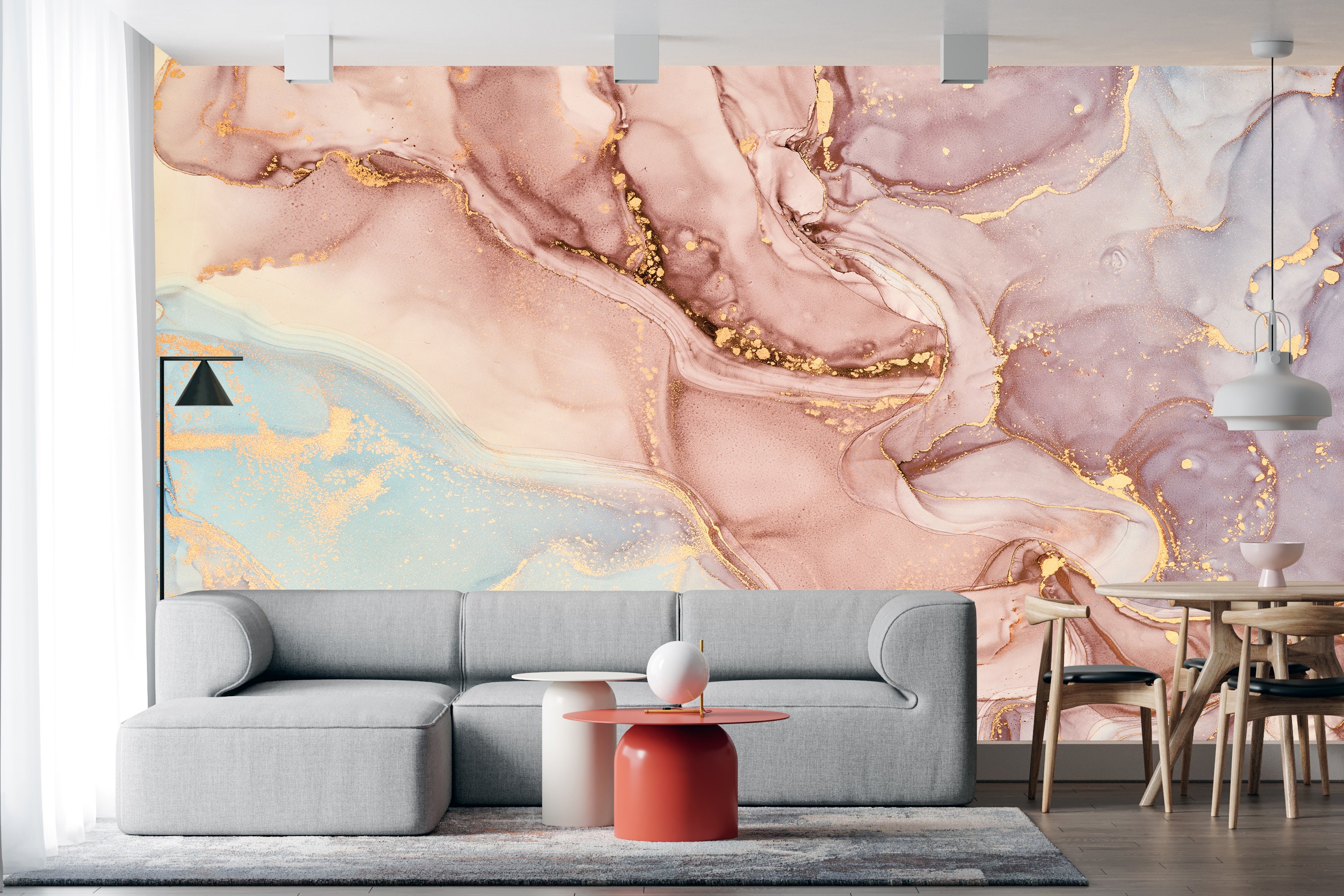 Tender and Dreamy Wallpaper. Mixture of Colors Creating - Etsy Tender and Dreamy Wallpaper. Mixture of Colors Creating - Etsy