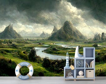 Fantasy Landscape Lord of the Rings Wallpaper Peel and Stick - Nonwoven