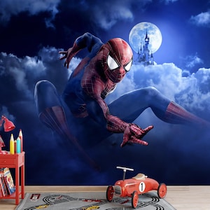 Spider-Man Wandtattoo: Superhelden Tapete schälen und aufkleben