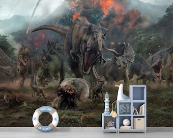 Jurassic world Dinosaur Kids Wallpaper Peel and Stick Nonwoven