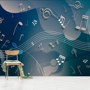 Musical Notes Wallpaper: Peel and Stick Nonwoven