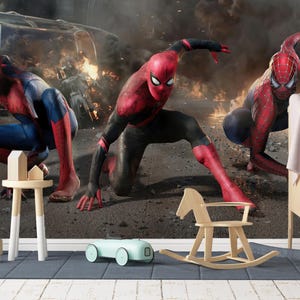 Superhero Spider Man Movie Crossover Wallpaper Traditional or Peel and Stick - Nonwoven Wallpaper