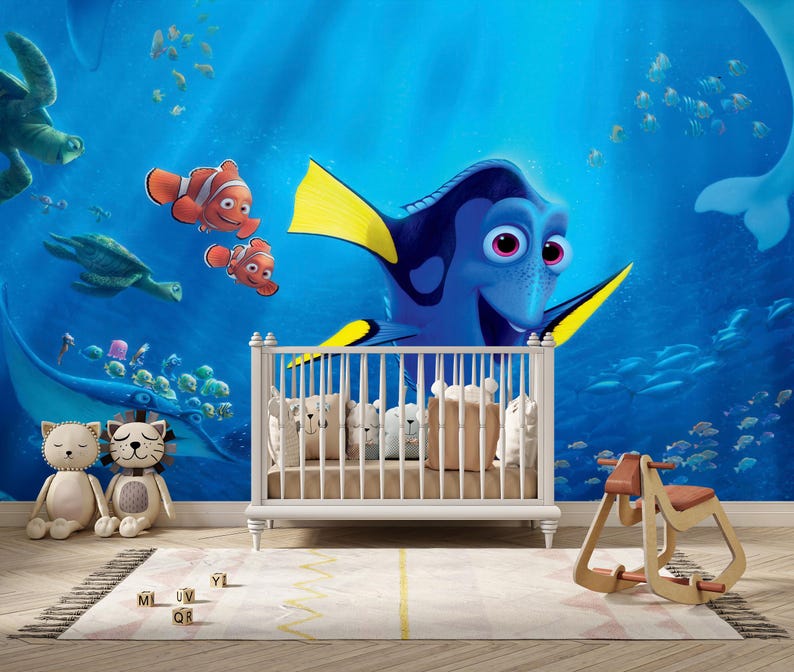 Dory and Nemo Wall Mural, Finding Nemo Peel Stick Wallpaper - Etsy