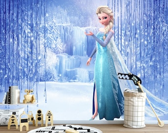 Elsa Frozen verwijderbare muurschildering: kinderkamerdecoratie, peel and stick