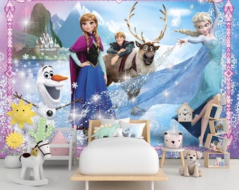Frozen muurschildering: kinderkamerdecoratie, zelfklevend behang