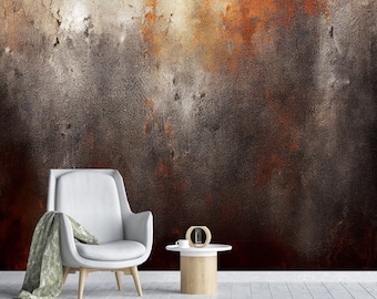 Rusted Metal Wallpaper Abstract Grunge Wall Mural Concrete Rustic Peel and Stick - Nonwoven Wallpaper