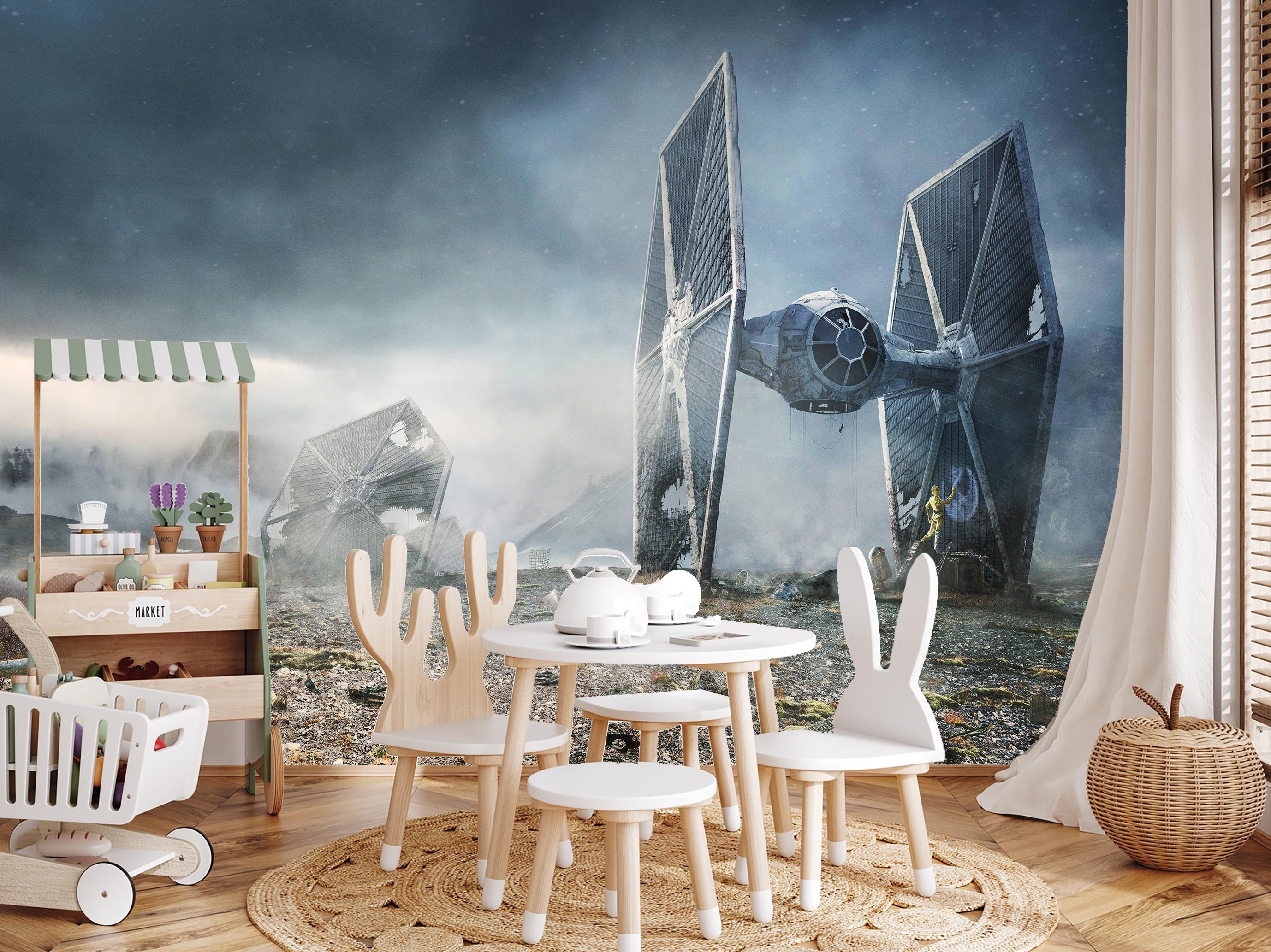 Star Wars Tie Fighter Crash Wallpaper Mural | Sci-fi Peel & Stick