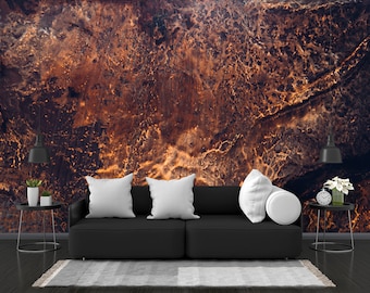 Copper Texture Wallpaper: Rusty Metal Peel and Stick Wall Mural