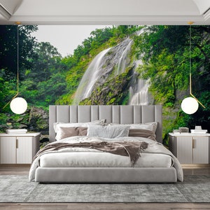 Carta da parati a cascata, stacca e attacca la carta da parati a forma di grotta, soggiorno, arte murale autoadesiva, camera da letto
