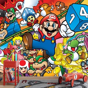 Carta da parati Super Mario Carta da parati per bambini / Carta da parati tradizionale rimovibile Peel Stick / Carta da parati non tessuta