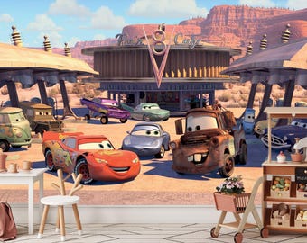 Cars Lightning McQueen Wall Decor Removable Wallpapers Disney Cars Peel and Stick - Nonwoven