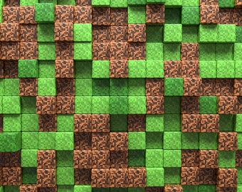 3D abstracte kubussen, Minecraft kubussen behang geometrisch mozaïek golven patroon schil en plak vliesbehang