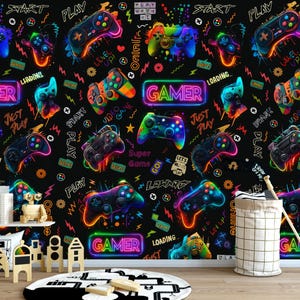 Spielzimmer Tapete Wandbild: Schälen und Aufkleben Kinderzimmer Dekor