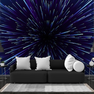 Star Wars Speed Background Starburst Dynamic Lines Carta da parati Peel and Stick / Carta da parati non tessuta