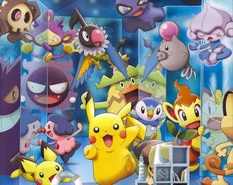 Pikachu Wallpaper, Pokemon Wallpaper, Kids Nursery Decor, Removable Wall Mural Peel and Stick