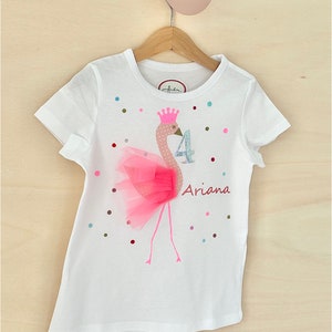Flamingo birthday shirt for 1st, 2nd, 3rd, 4th, 5th, 6th, 7th, 8th Birthday name shirt, summer party, children's birthday girl shirt