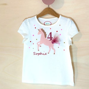 Birthday shirt unicorn name shirt shirt 1.2.3.4.5.6.7.8. birthday name horse glitter horse birthday girl name short sleeve summer