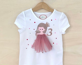 Geburtstagsshirt Prinzessin Königin Prinzessinengeburtstag 1.2.3.4.5.6.7. Geburtstag Name Namensshirt Mädchen kurzärmelig Sommer