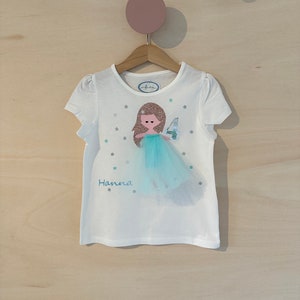 Girls Shirt Elsa Queen Ice Crystal Turquoise Glitter Birthday Shirt 2nd, 3rd, 4th, 5th, 6th Birthday name name shirt children's birthday girl