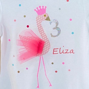 Flamingo birthday shirt for 1st, 2nd, 3rd, 4th, 5th, 6th, 7th, 8th Birthday name shirt, summer party, children's birthday girl shirt