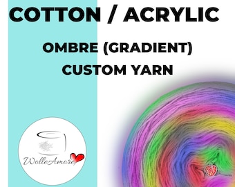 Custom Yarn cake - Gradient ombre - 50/50 katoen/acryl, 3 of 4-draads - Haken, Breien - WolleAmore