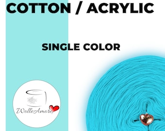 Custom Yarn cake - Single color - 50/50 cotton/acrylic, 3 or 4ply - Crochet, Knitting - WolleAmore